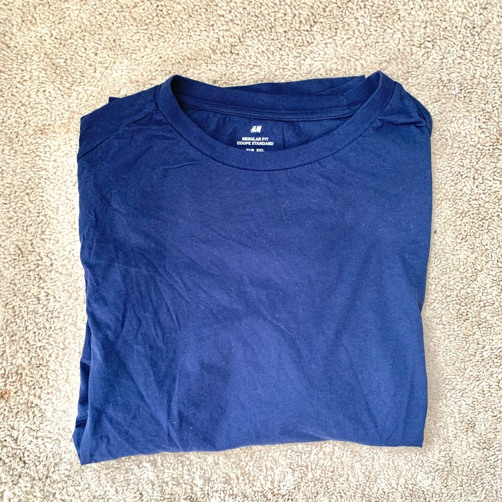 Men’s Regular Fit XXL Navy Short Sleeve Shirt
